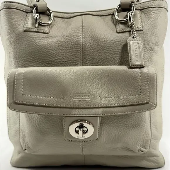 Coach Legacy Tote #19264 Leather Chalk Ivory‎ Pocket Shoulder Bag EUC - Picture 2 of 16